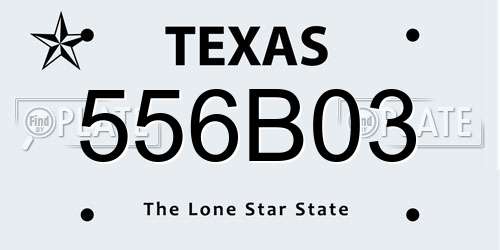 556B03 Texas License Plate