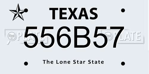 556B57 Texas License Plate