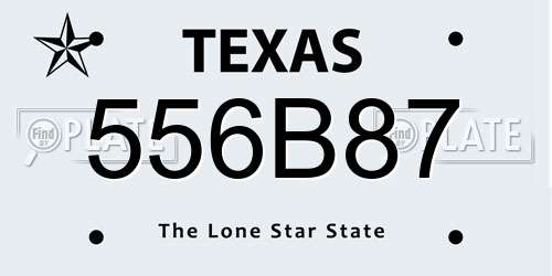 556B87 Texas License Plate