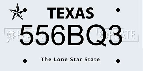 556BQ3 Texas License Plate