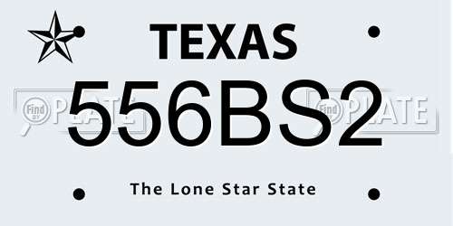 556BS2 Texas License Plate