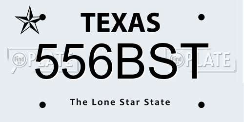 556BST Texas License Plate