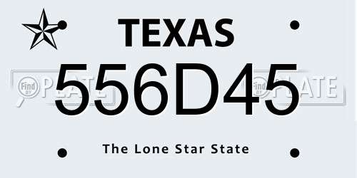 556D45 Texas License Plate