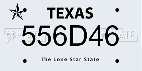 556D46 Texas License Plate