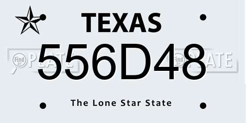 556D48 Texas License Plate
