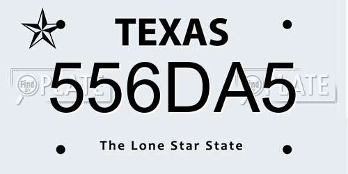 556DA5 Texas License Plate