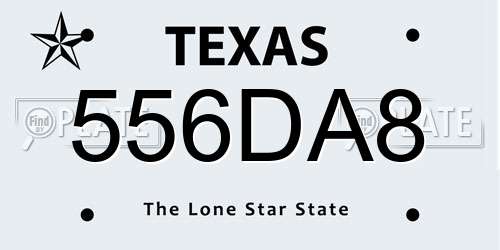 556DA8 Texas License Plate