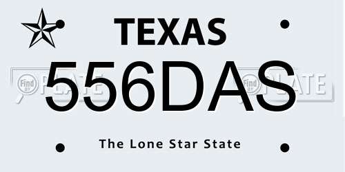 556DAS Texas License Plate