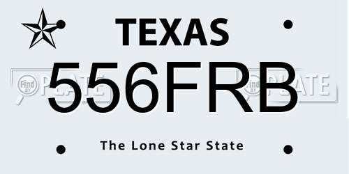 556FRB Texas License Plate