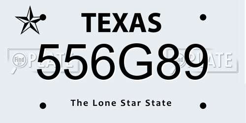 556G89 Texas License Plate