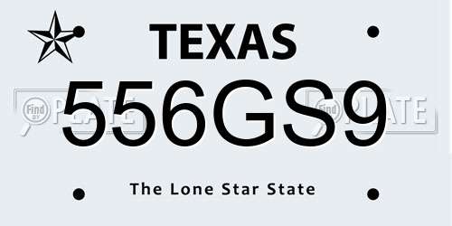 556GS9 Texas License Plate
