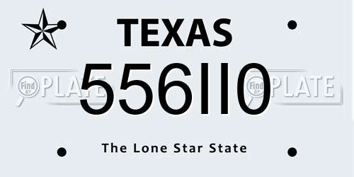 556II0 Texas License Plate