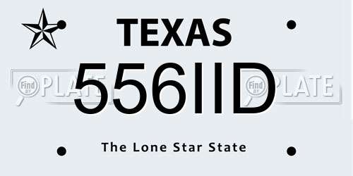 556IID Texas License Plate