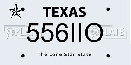 556IIO Texas License Plate