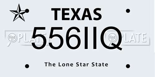 556IIQ Texas License Plate