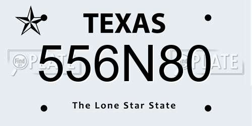 556N80 Texas License Plate