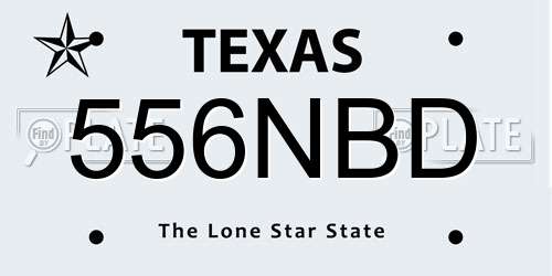 556NBD Texas License Plate