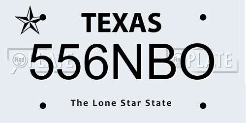 556NBO Texas License Plate