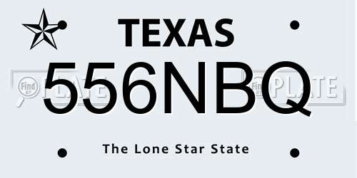 556NBQ Texas License Plate