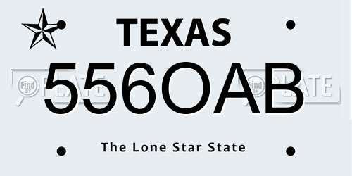 556OAB Texas License Plate