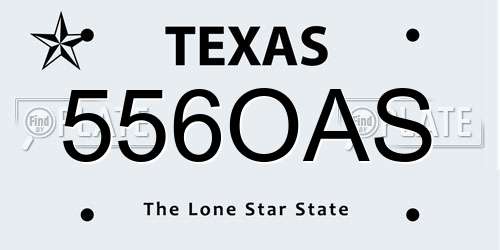 556OAS Texas License Plate