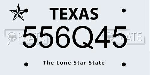 556Q45 Texas License Plate