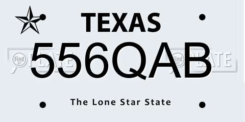 556QAB Texas License Plate