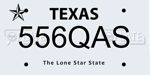 556QAS Texas License Plate