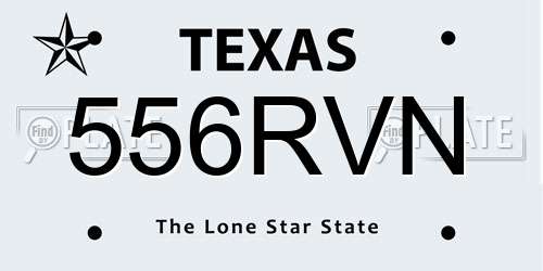 556RVN Texas License Plate