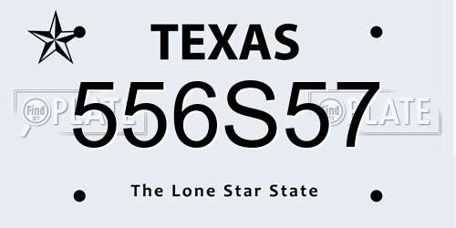 556S57 Texas License Plate