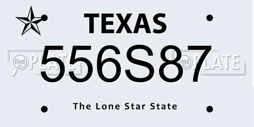 556S87 Texas License Plate