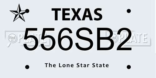 556SB2 Texas License Plate
