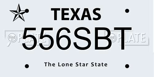 556SBT Texas License Plate