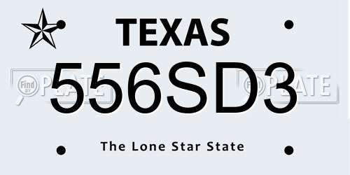 556SD3 Texas License Plate