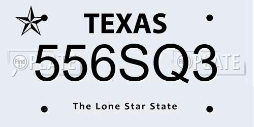 556SQ3 Texas License Plate