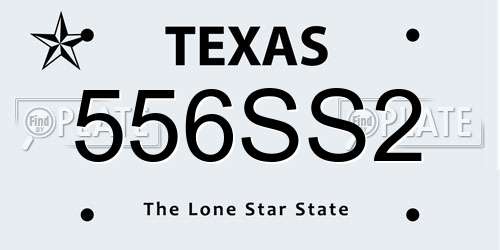 556SS2 Texas License Plate