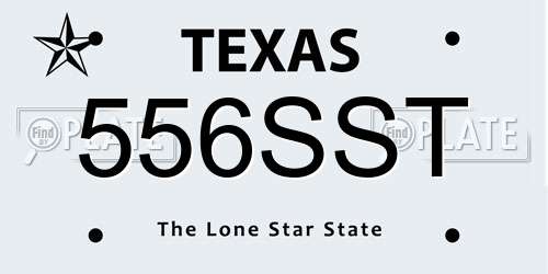 556SST Texas License Plate