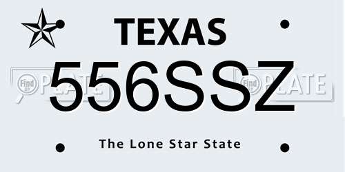 556SSZ Texas License Plate