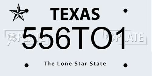 556TO1 Texas License Plate