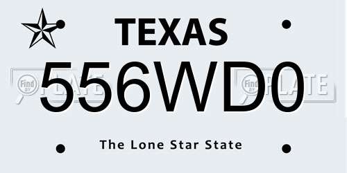 556WD0 Texas License Plate