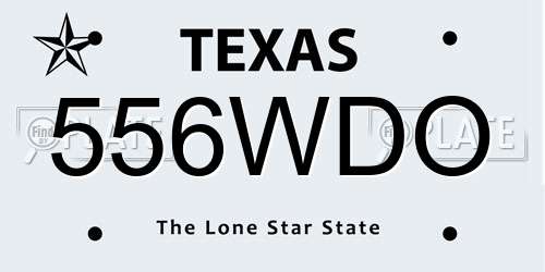556WDO Texas License Plate