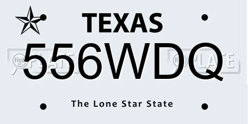 556WDQ Texas License Plate