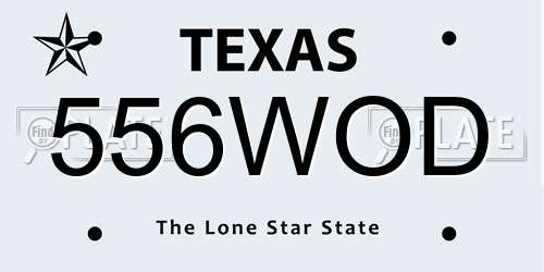 556WOD Texas License Plate