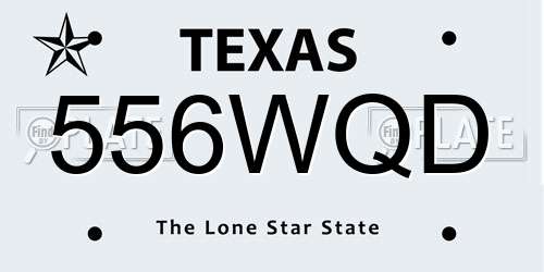 556WQD Texas License Plate