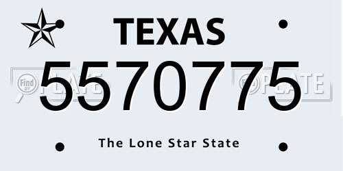 5570775 Texas License Plate