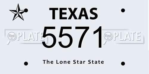 5571 Texas License Plate