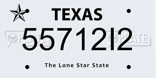 55712I2 Texas License Plate