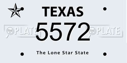 5572 Texas License Plate