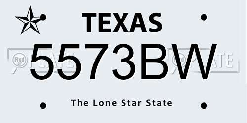5573BW Texas License Plate