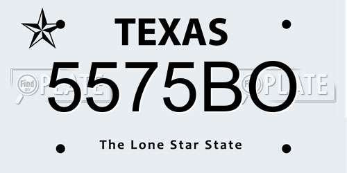 5575BO Texas License Plate